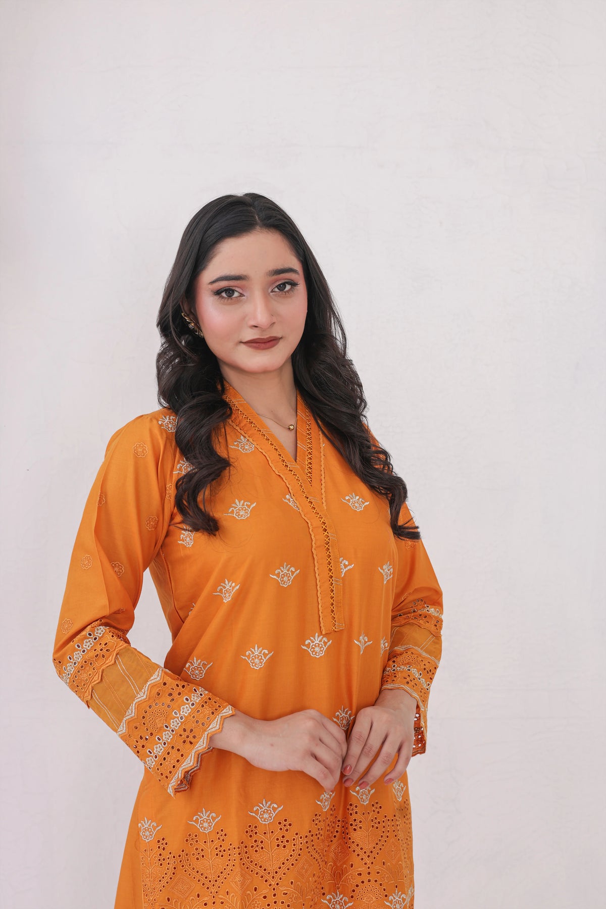 Premium Orange Cotton 2‑Piece Suit – Ready-to-Wear Shirt & Trouser