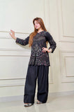 Sitara – Black Chikankari Embroidered Viscose Short Shirt with Farshi Shalwar | 3Pc
