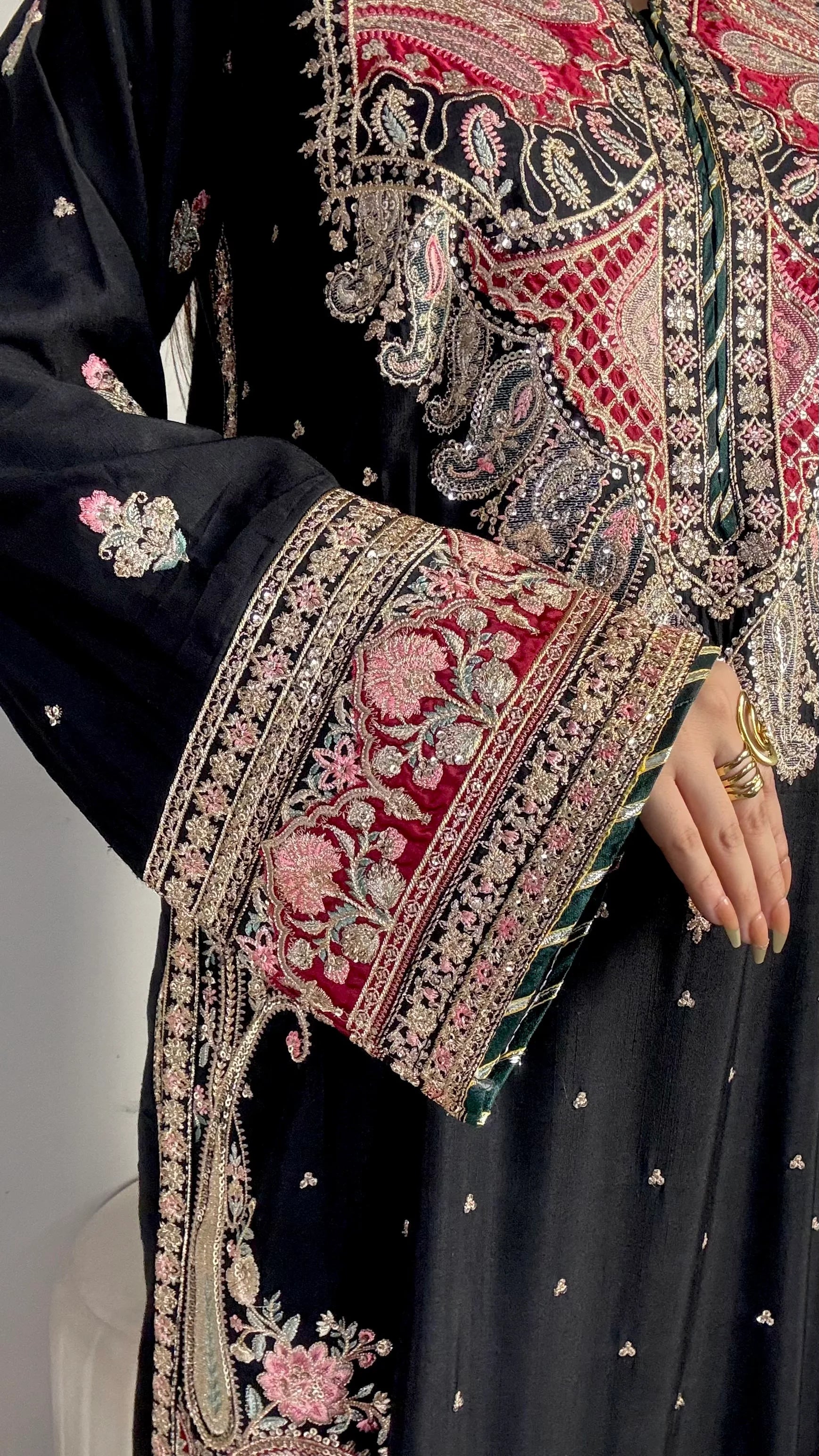 The Royal Black Embroidered Kaftan