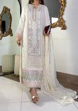 Anaya Ivory Embellished Chiffon 3-Piece Suit | Cotton Silk Inner & Raw Silk Trouser