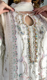 Anaya Ivory Embellished Chiffon 3-Piece Suit | Cotton Silk Inner & Raw Silk Trouser