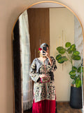 Black Embroidered Silk Kurta with Red Dhoti Pants | 2Pc Designer Party Wear Set