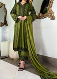 GREEN ORNATE-3PC COTTON EMBROIDERED SUIT