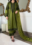 GREEN ORNATE-3PC COTTON EMBROIDERED SUIT