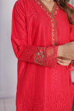 FECTN 114 2Pcs Embroidered Cotton suit shirt and trousers