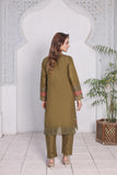 FECTN 114 2Pcs Embroidered Cotton suit shirt and trousers