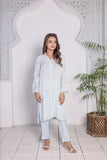Sky Blue Embroidered SILK 2-Piece Suit – Premium Summer Lawn Set for Women