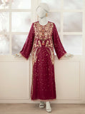 Zariah Magenta Embroidered Kaftan – 2Pcs Luxury Modest Wear