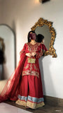 Qirmiz maroon palazzo suit styled for wedding guest look
