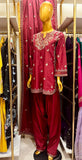 Zehra Luxe – Mehroon Royale | 3 Piece Cotton Short Shirt Farshi Set