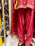 Zehra Luxe – Mehroon Royale | 3 Piece Cotton Short Shirt Farshi Set