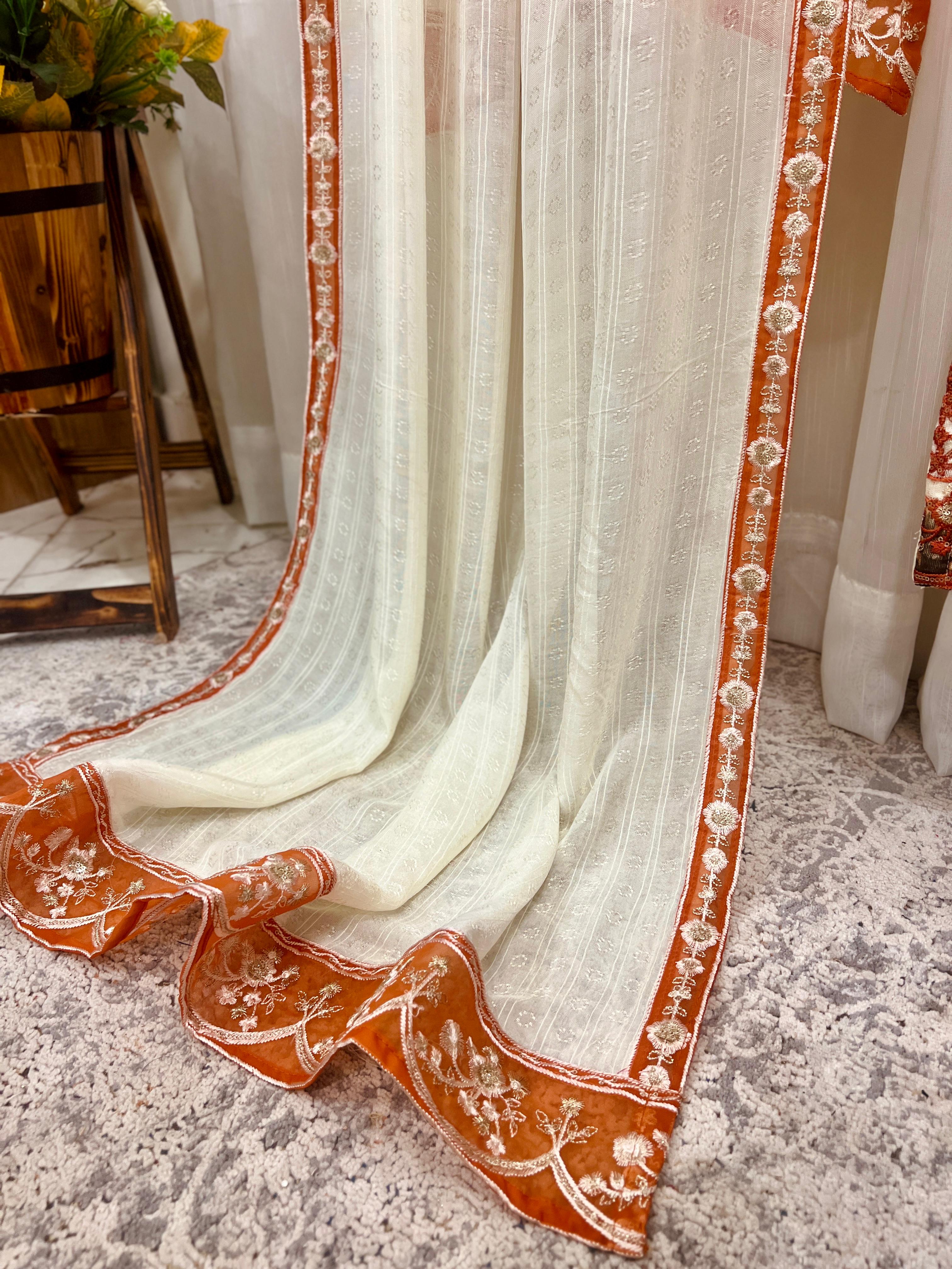 2Pcs Pure Embroidered Cotton Net Suit FE145226