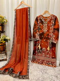 2Pcs Pure Embroidered Cotton Net Suit FE145226