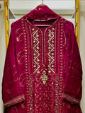 Velora Magenta Luxury  Gown 3Pcs
