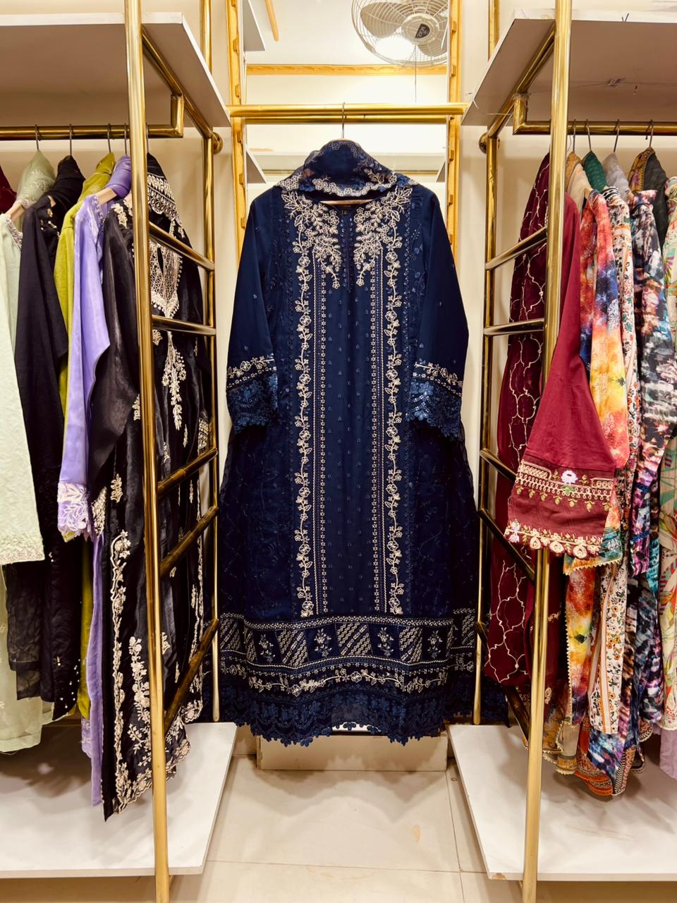 Mahveen Navy Luxe Eidit Gown