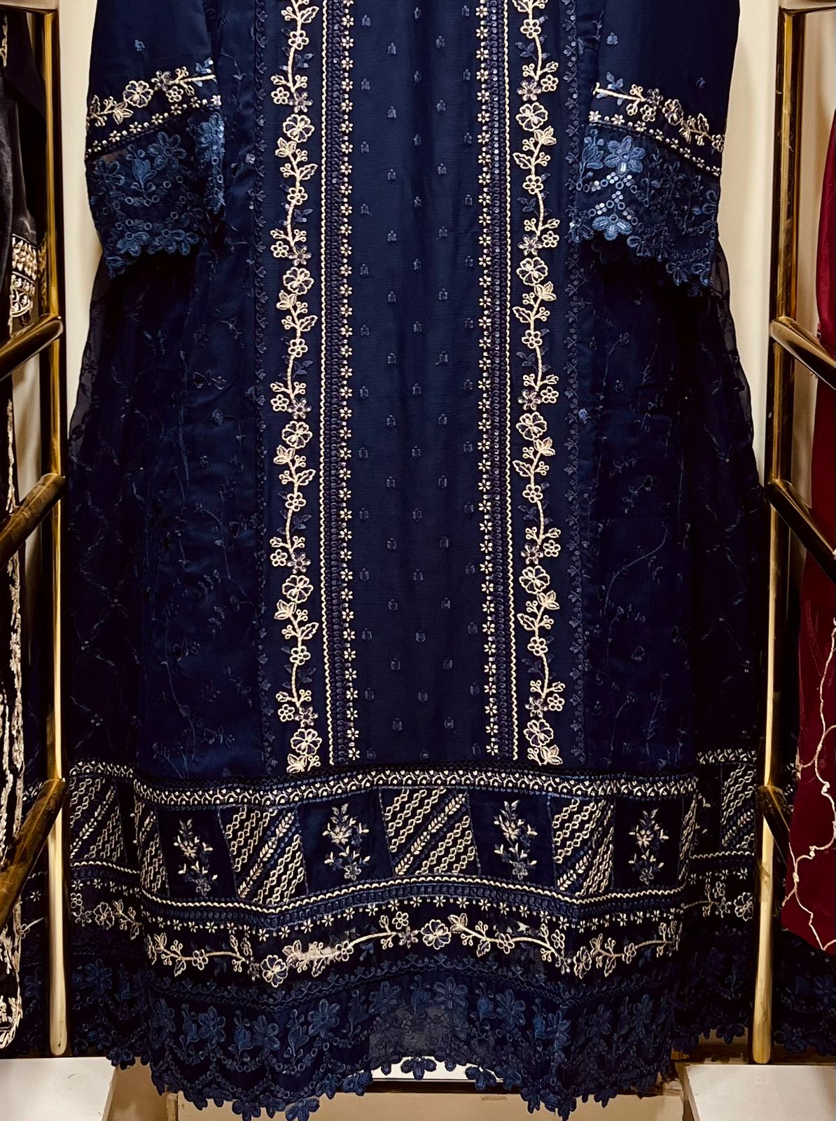 Mahveen Navy Luxe Eidit Gown