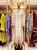 Zaria Mist White – Embroidered Cotton 3-Piece Suit with Chiffon Dupatta