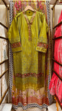 Nooré Olive – Embroidered Cotton 3 Piece Suit with Chiffon Dupatta
