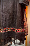 Nooré Black– Embroidered Cotton 3 Piece Suit with Chiffon Dupatta