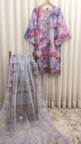 2-Piece Cotton Net Suit – Handwork Embroidery Shirt & Dupatta
