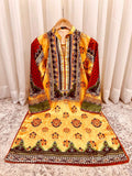 Printed Samos Silk Shirt – Elegant Ethnic Fusion FE-Slk4863