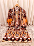 Printed Samos Silk Shirt – Elegant Ethnic Fusion FE-Slk4682