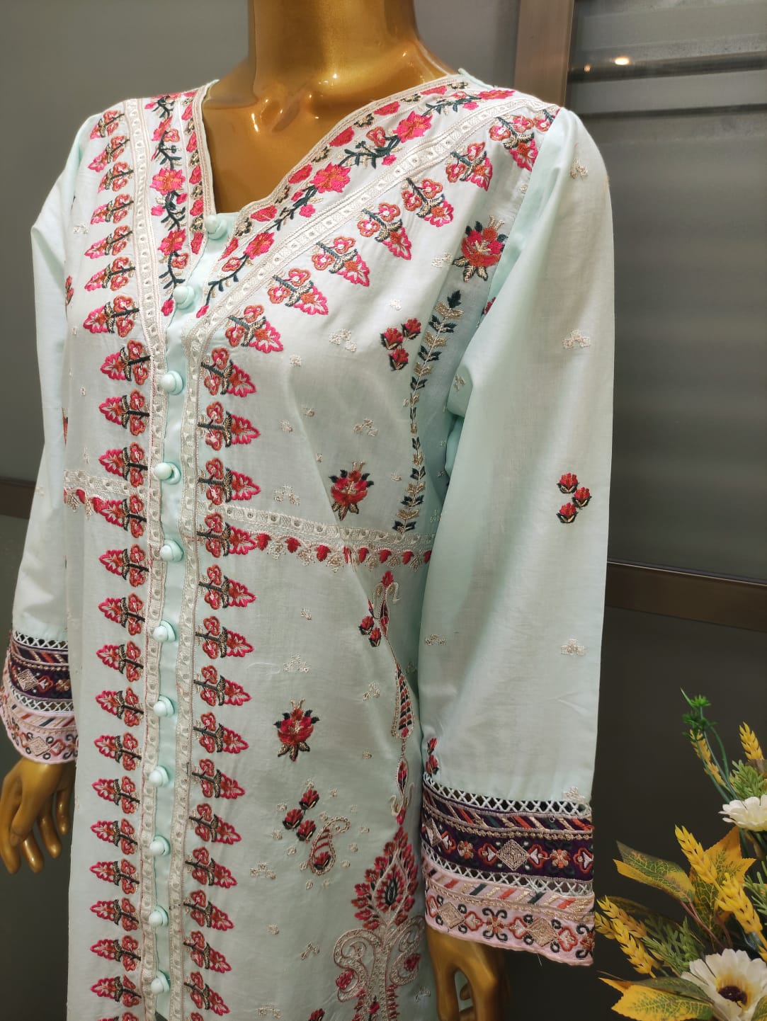 FEFRG-1112 3Pcs Embroidered Cotton suit