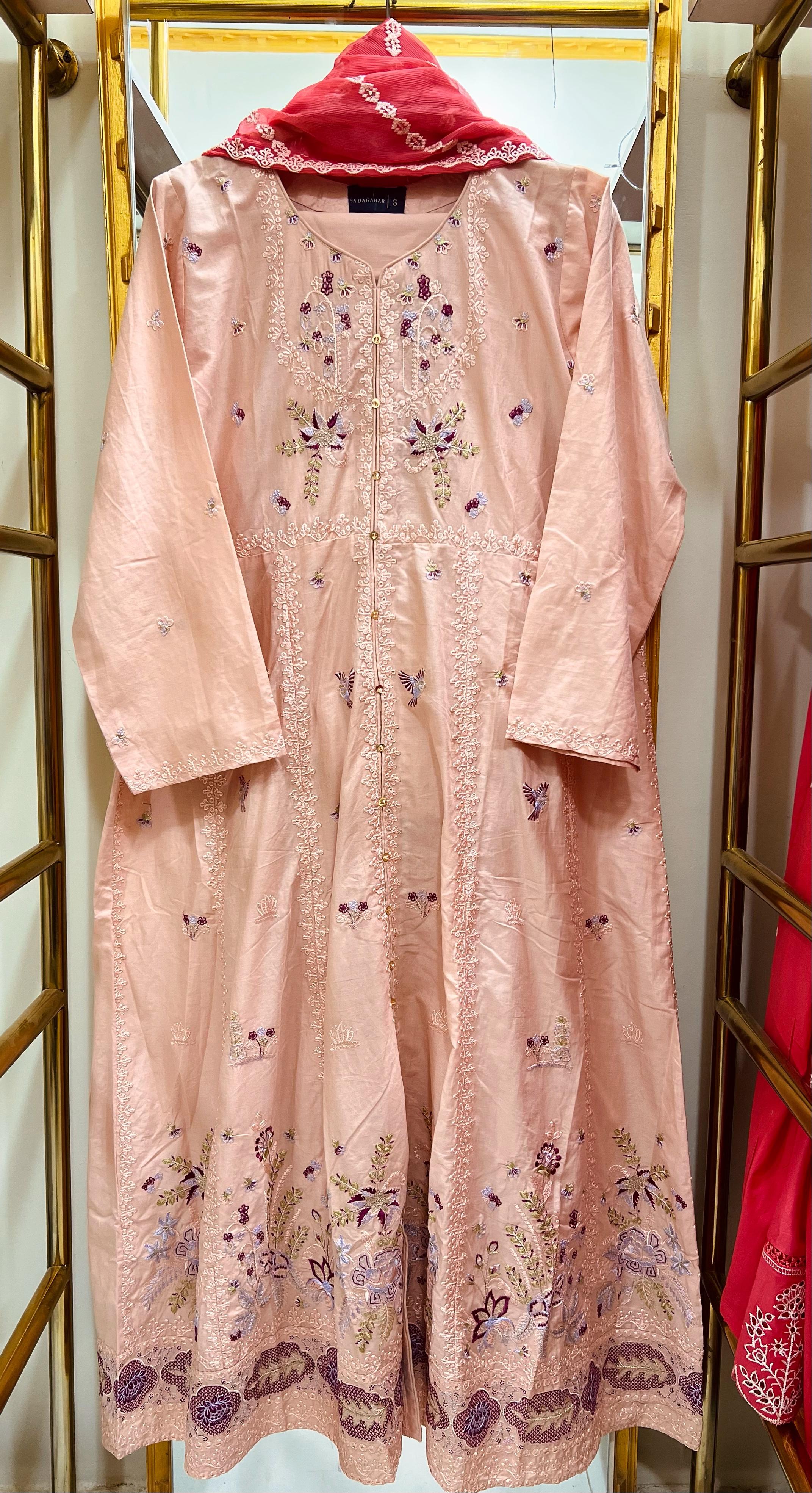 fefrkc111 3Pcs Embroidered Cotton suit shirt and trousers