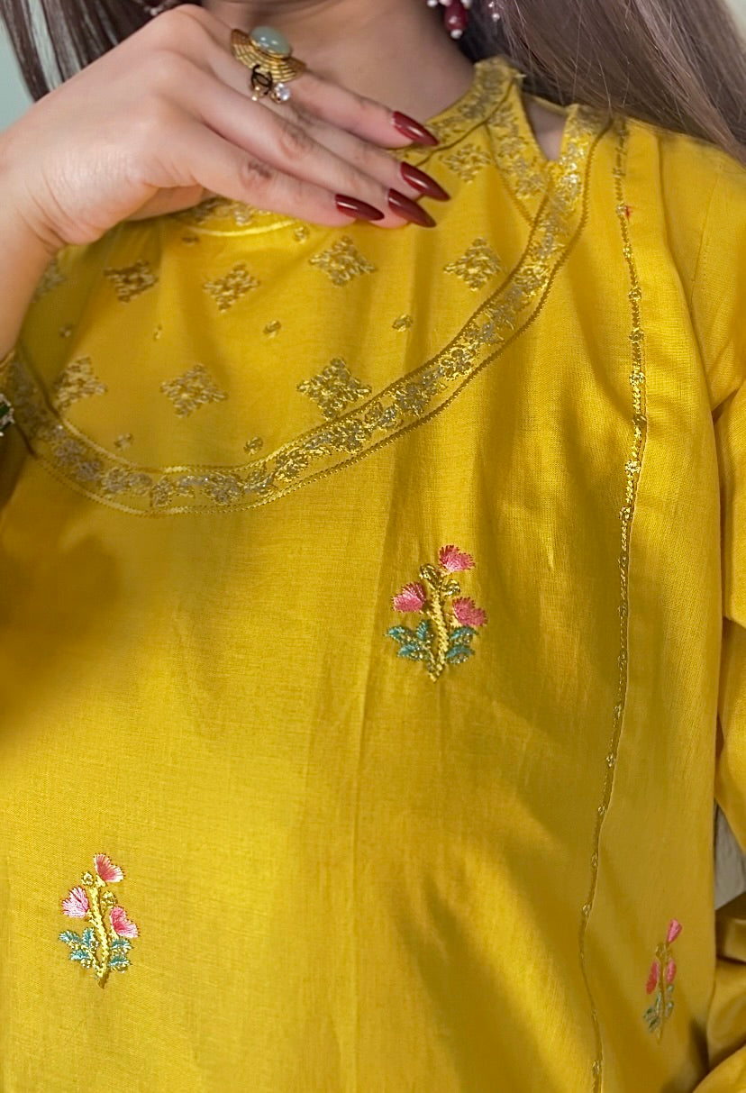 Eid daytime wear breathable cotton 3 piece suit