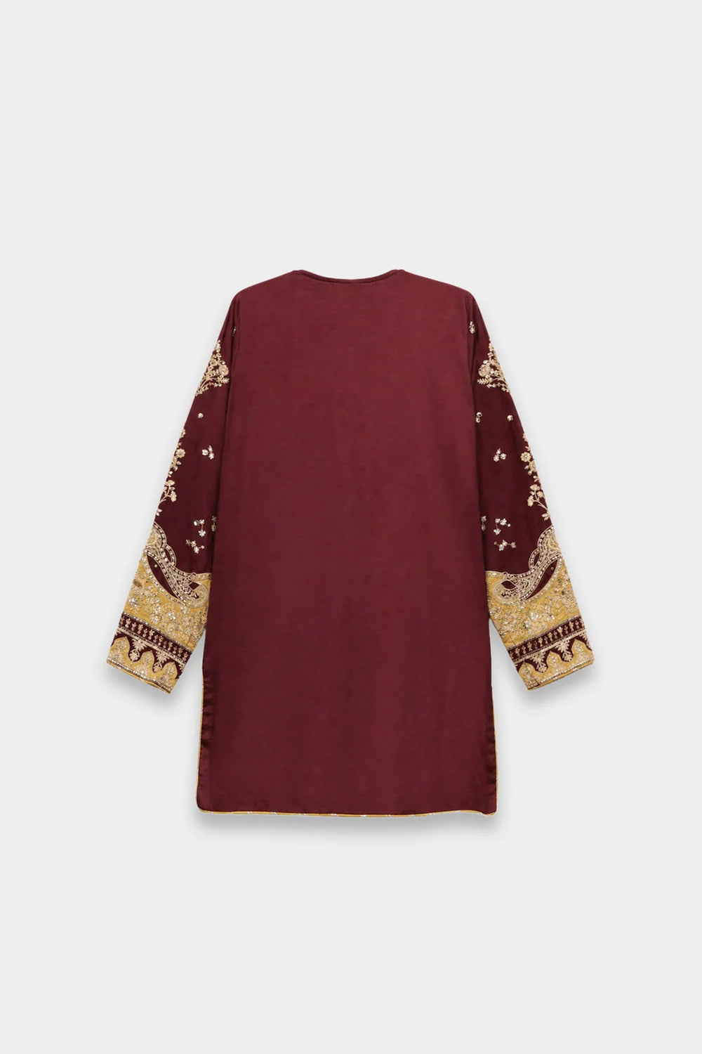 Mulberry & Mustard Embroidered 3 Piece Suit for Walima & Mehndi