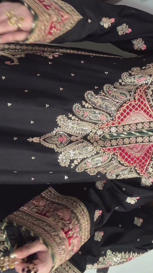 The Royal Black Embroidered Kaftan