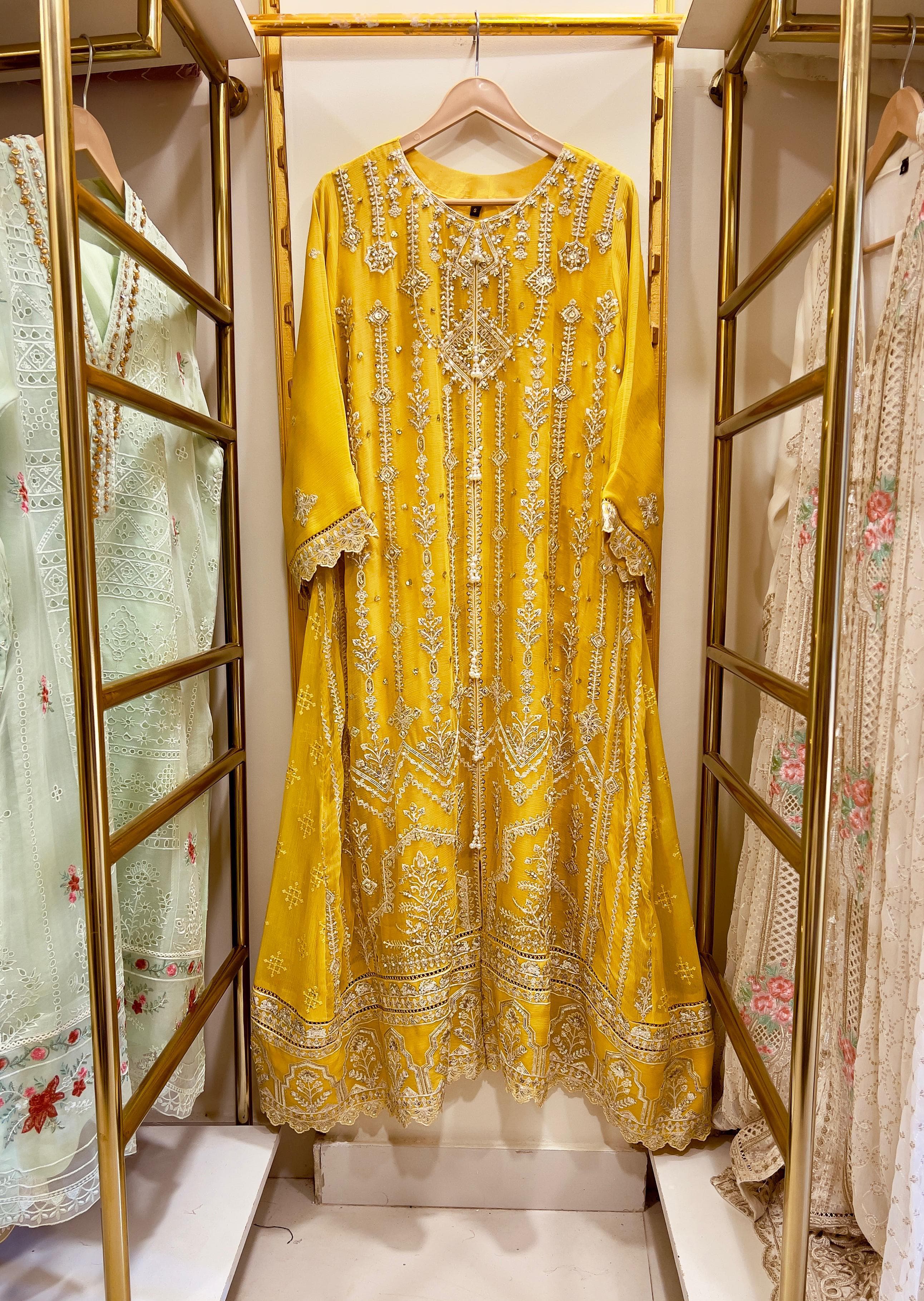 3pcs Embroidered Chiffon Gown