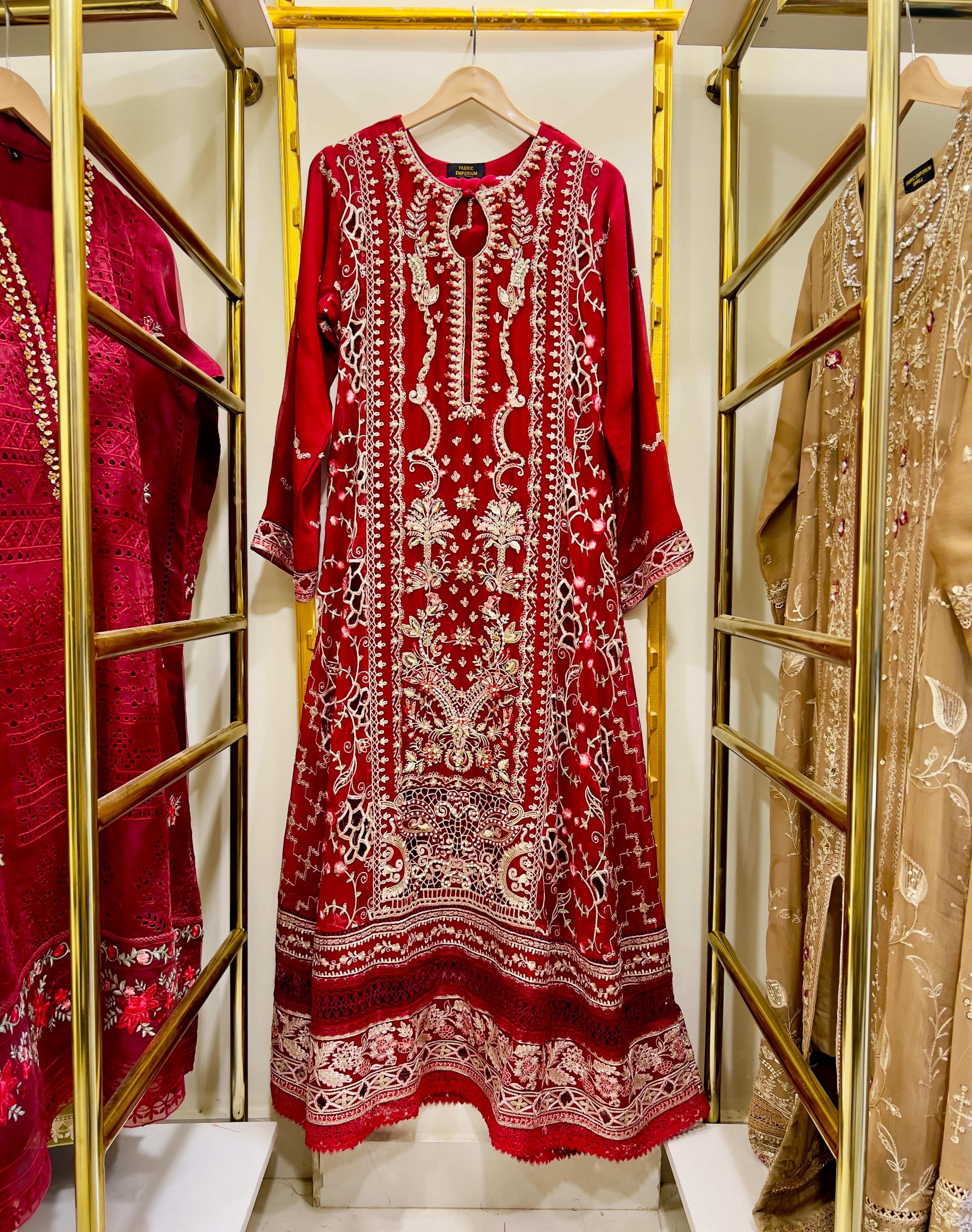 3Pcs Embroidered Chiffon Gown