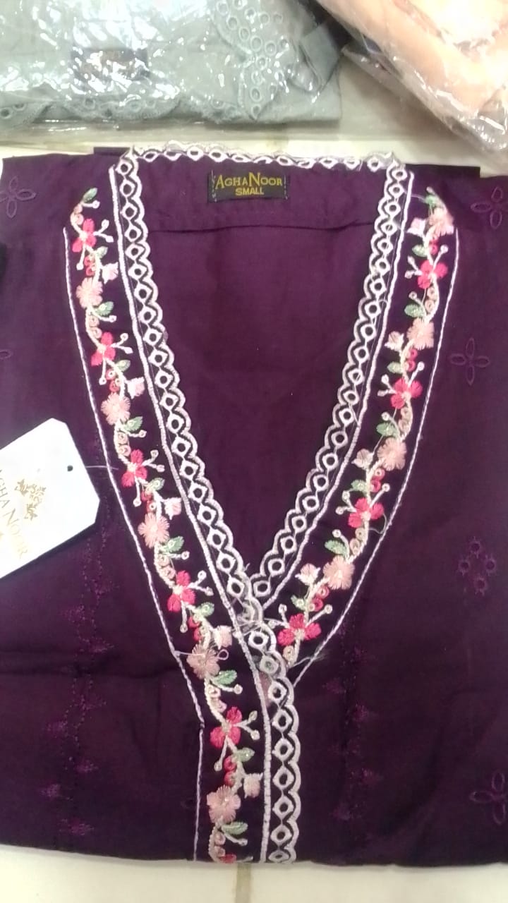 FECTN113 2Pcs Embroidered Cotton suit shirt and trousers