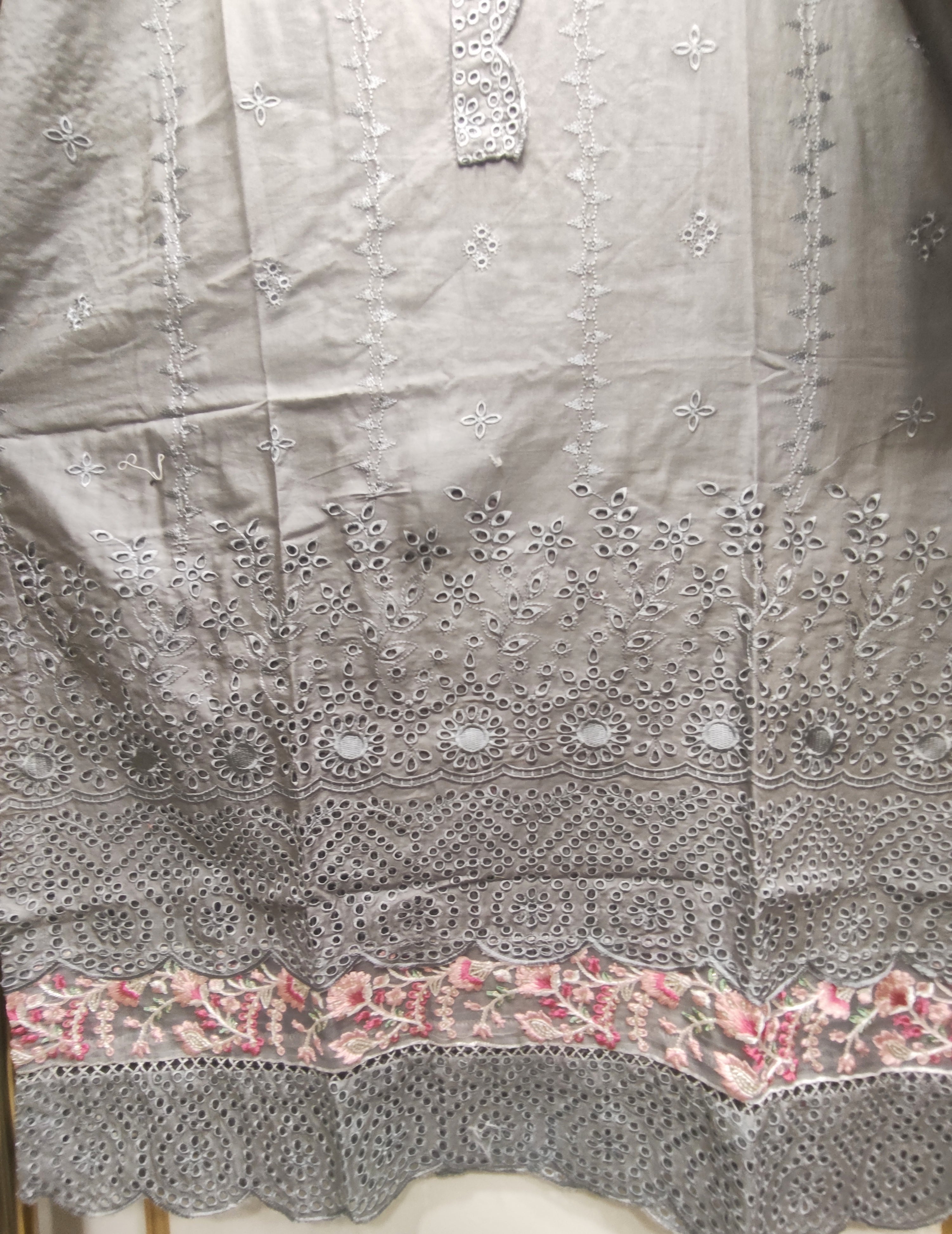 2Pcs Embroidered Cotton suit shirt and trousers