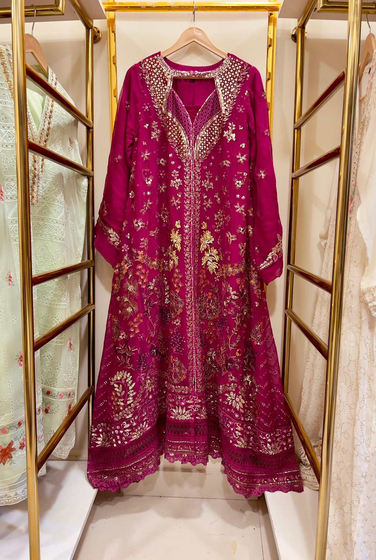 3Pcs Embroidered Chiffon Gown