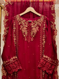 3PCS Embroidered Chiffon Suit