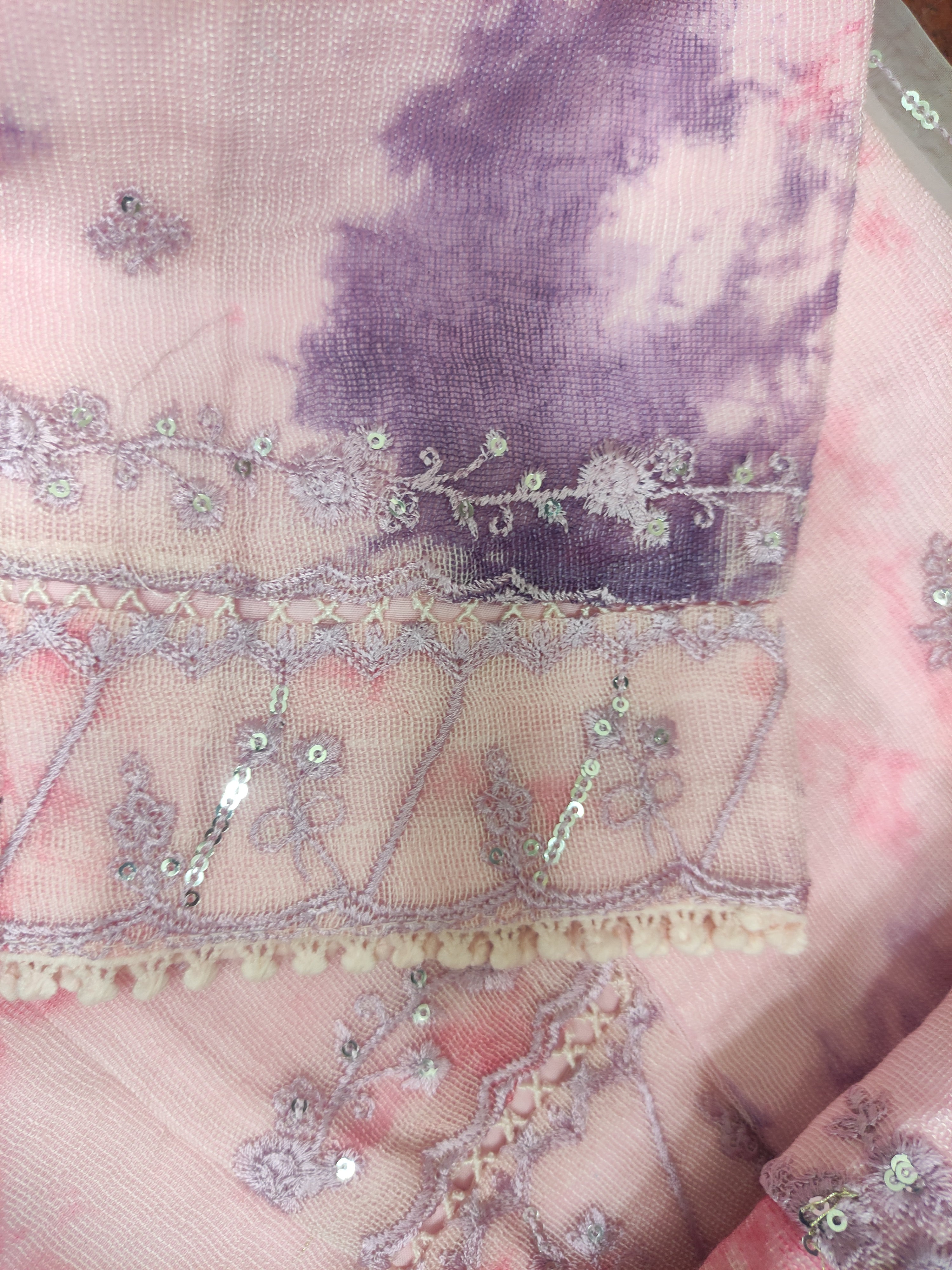 Luxury 2Pcs Cotton Net Embroidered Suit with Dori & Dabka Handcrafted Detailing